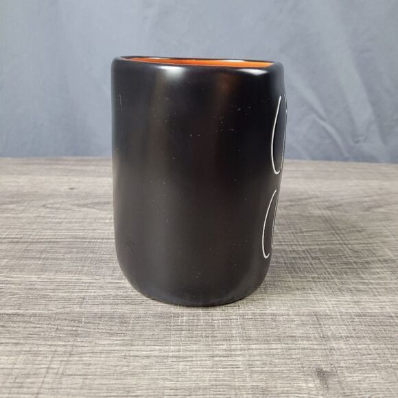 Rae Dunn Artisan Collection Black‎ and Orange Ceramic Farmhouse Candy Coma Mug - Picture 2 of 6